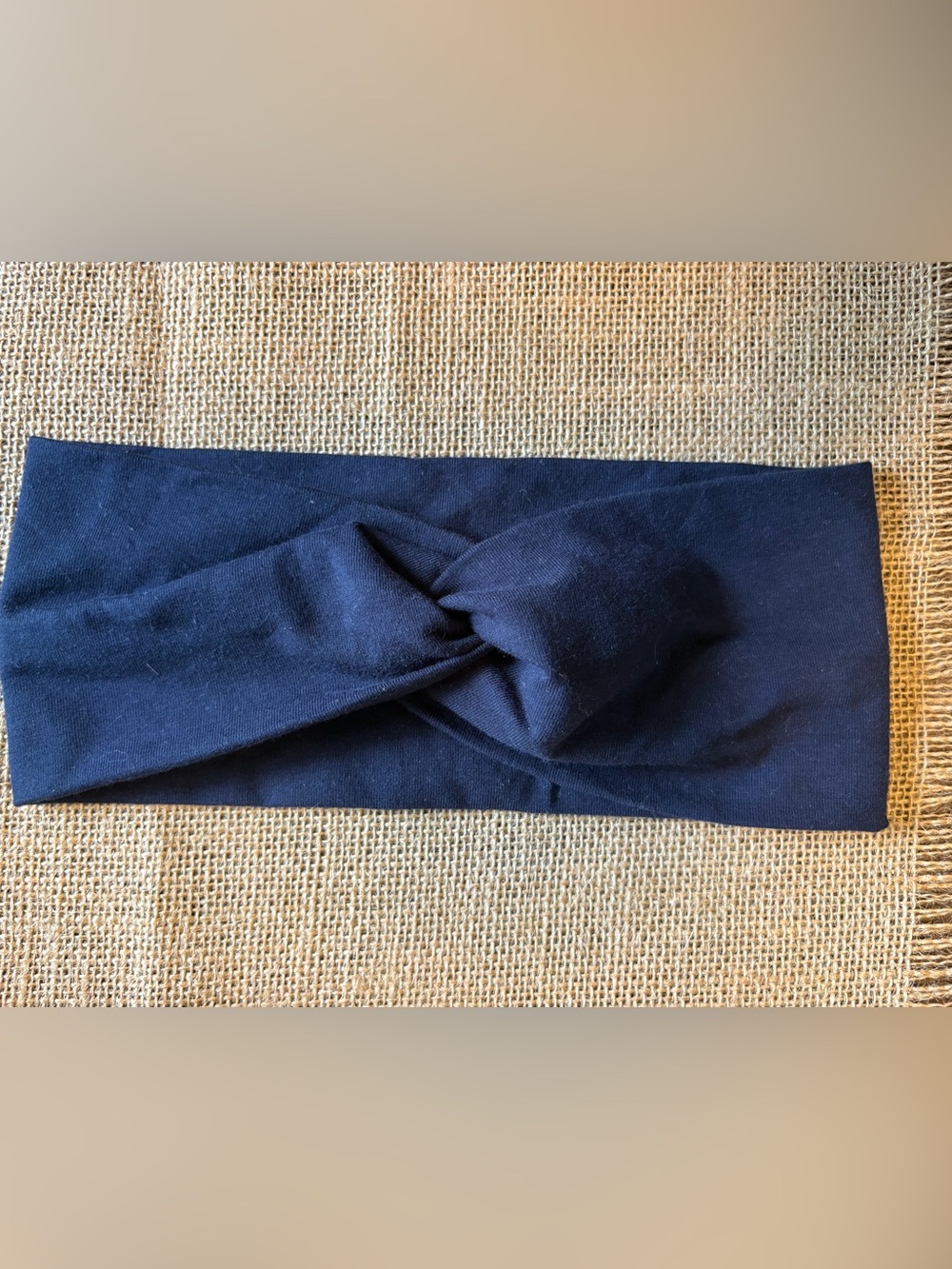Handmade Organic Cotton Twist Headband in Navy — like New!